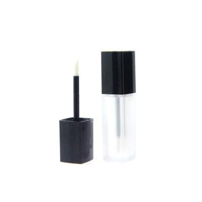 Ready Stock Black Lid Frost Matte Lip Gloss Bottle Tubes with Big Brush Big Wand Lipgloss Tubes Custom Logo