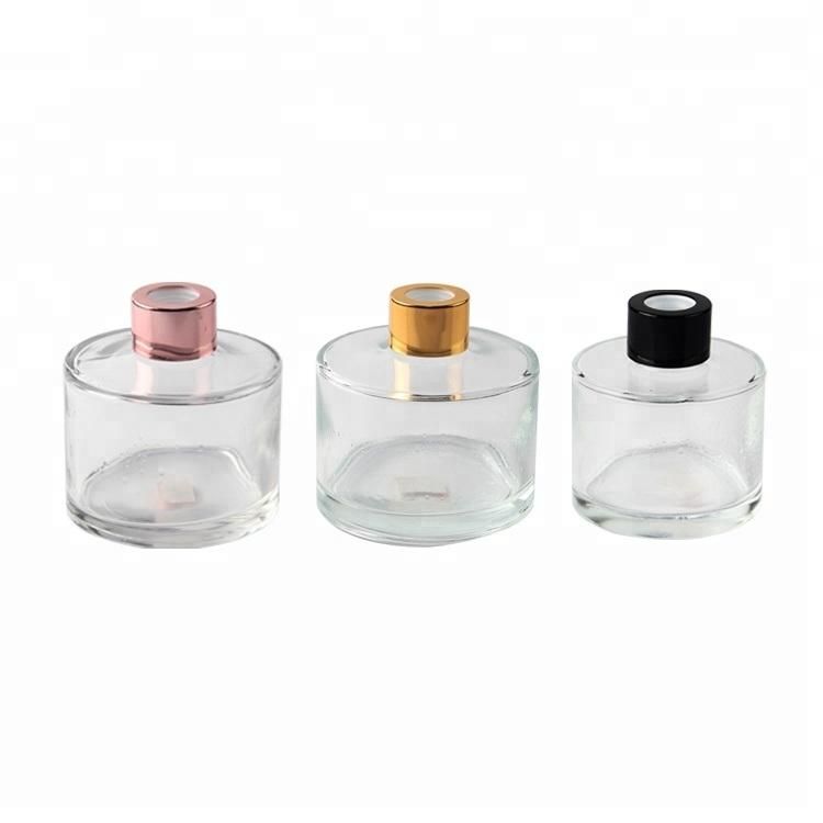 Decorative Aromatherapy Bottle Round Shaped Empty Glass 50ml Diffuser Bottle with Cap
