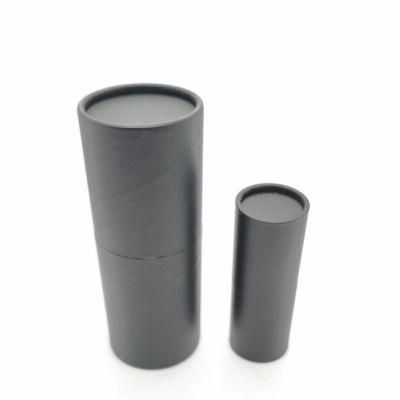 Biodegradable Cardboard Black Kraft Paper Coffee Packaging Cylinder Shape Gift Box with Lid