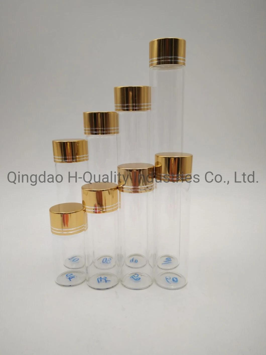 High Borosilicate Glass Tube-Type Bottle/Gift Advertising Bottle/Dried Fruit Bottle/Ready-to-Eat Food Bottle with Aluminum Caps