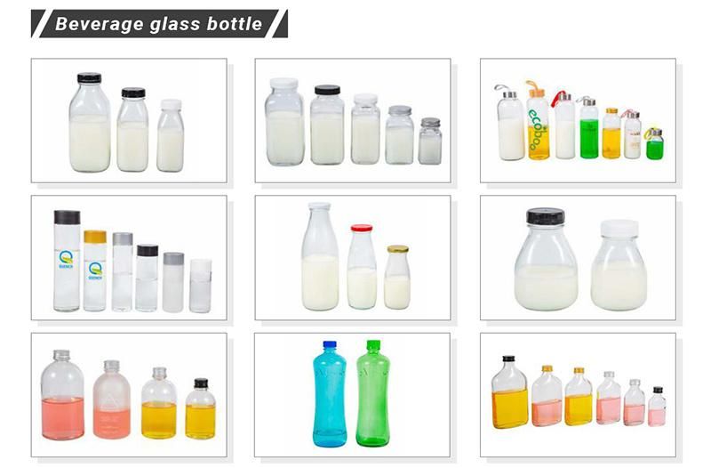 270ml 330ml 500ml Boston Round Transparent Kombucha Juice Glass Bottle with Aluminium Lid