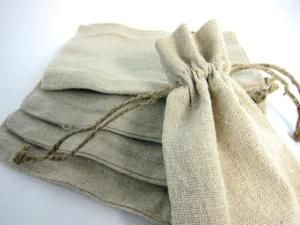 Customized Natural Drawstring Linen Bag Pouch for Gift Packing