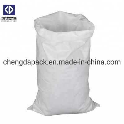 White Polypropylene Woven Empty PP Sacks for Flood Animal Feed Control25kg Plastic PP Woven Rice Bag for Grain, Eco Friendly Rice Packaging Bag