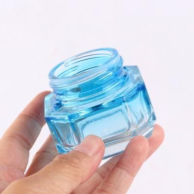 Luxury 30 Gram 50g Empty Cosmetic Container Face Cream Glass Jar Bottle with White Lid for Skin Care