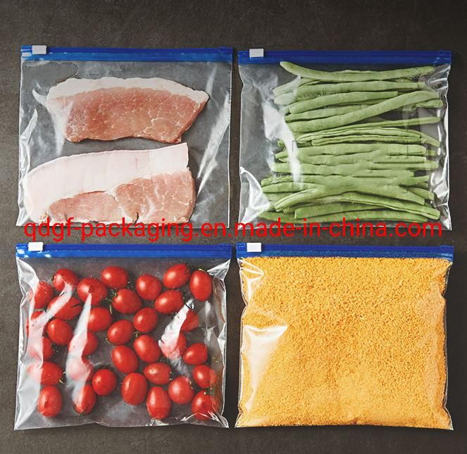 Custom Printed Waterproof Plastic Double Ziplock Bag Resealable Transparent PE Zipper Packaging Bags