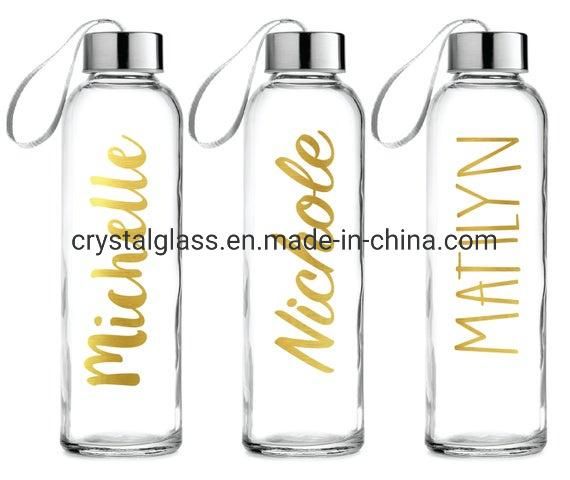 BPA Free Logo Custom Sports Glass Water Bottle 500ml