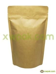 Plain Kraft Paper Coffee Tea Food Packaging Stand up Ziplock Pouch