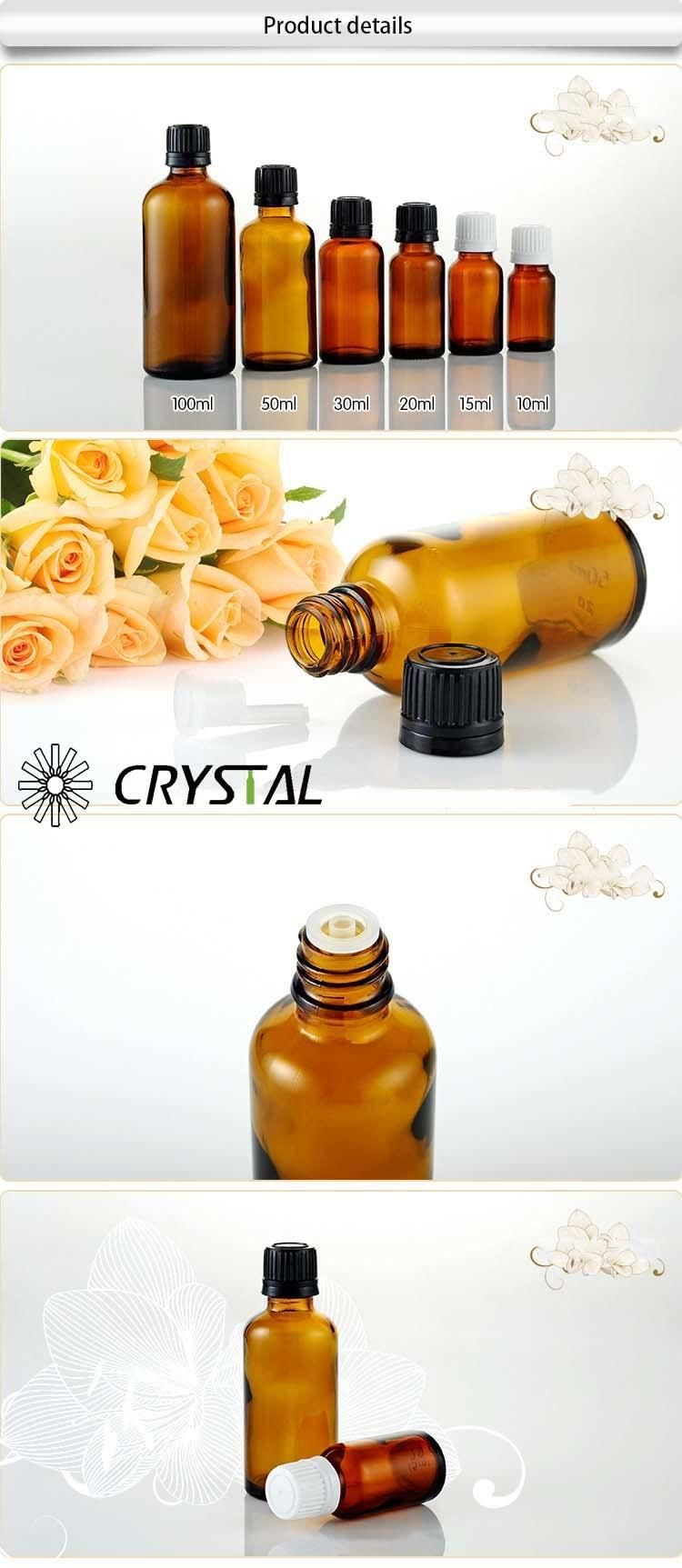 20ml Amber Glass Essential Oil Bottle with Thefproof Cap, Sample Glass Vials