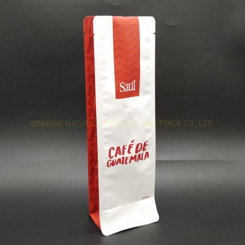 Quad Seal Coffee Bag with Valve 400g Coffee Pouch