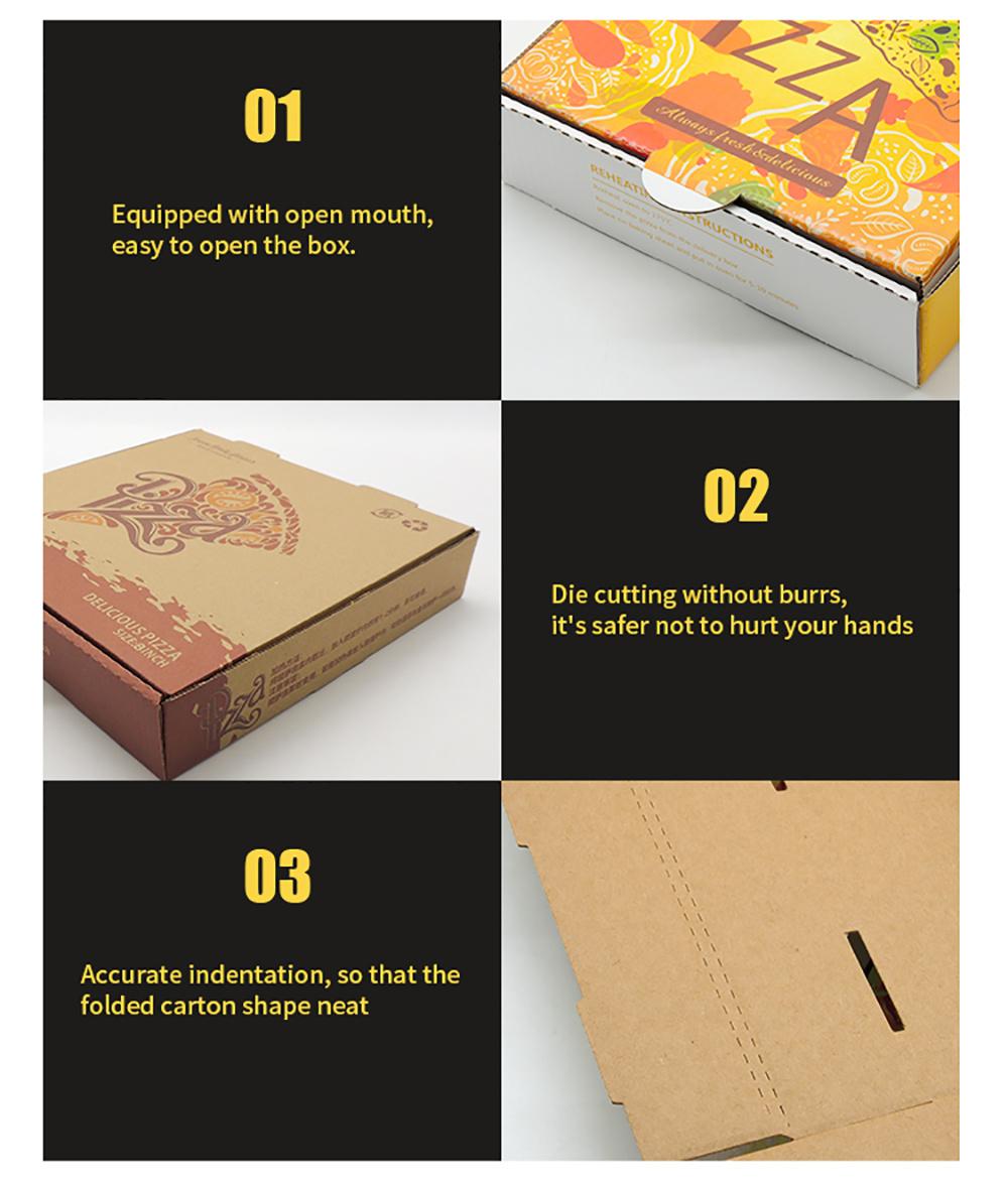 12 Inches Promotion Customized Design Portable Paper Packing Box Disposable Pizza Paper Boxes