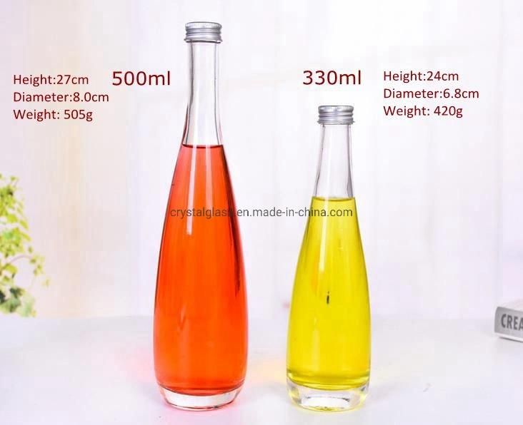 330ml 500ml Fruit Juicer Ice Wine Glass Bottle with Cork