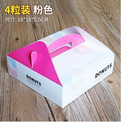 Wholesale Customized Color Printing 4 PCS 6 PCS Donut Paper Package Print Egg Tart Pastry Cake Packing Custom Printed Donut Cardboard Boxes Baking Packaging