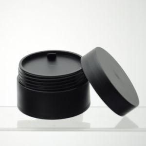 50ml Black Double Wall Matte PP Jar with Matte Screw Cap