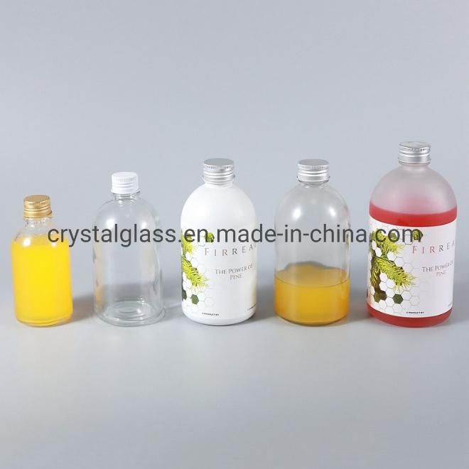 Customer Design Printing Glass Milk Bottles Juice Beverage Glass Bottle 350ml 500ml