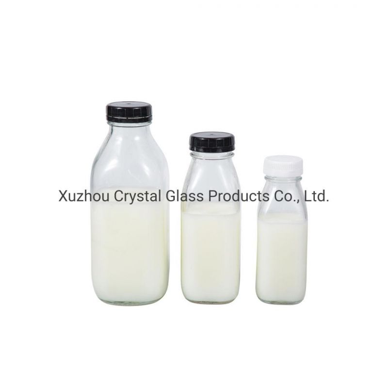 500ml 16oz Glass Beverage Bottle Milk Tea Coffee Juice Cup Enzyme Bottle Glass Bottle with Aluminum Cap