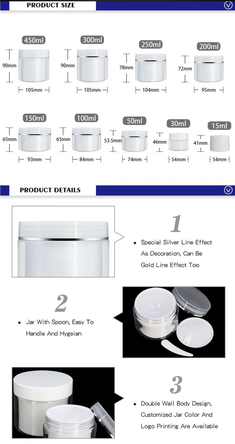 Premium Quality Beauty Containers Empty PP Plastic Cosmetic Face Cream Jars