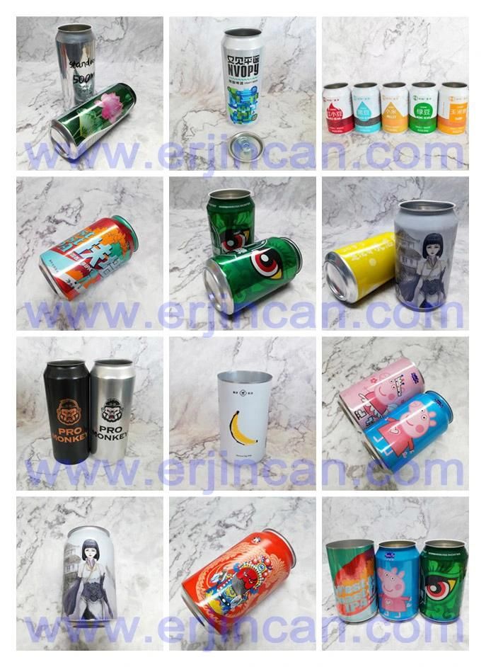 Erjin Empty Aluminum Sparkling and Still Water Can Slim Standard Sleek Slick Stubby 250ml 12oz 355ml 16oz 473ml 1 Pint