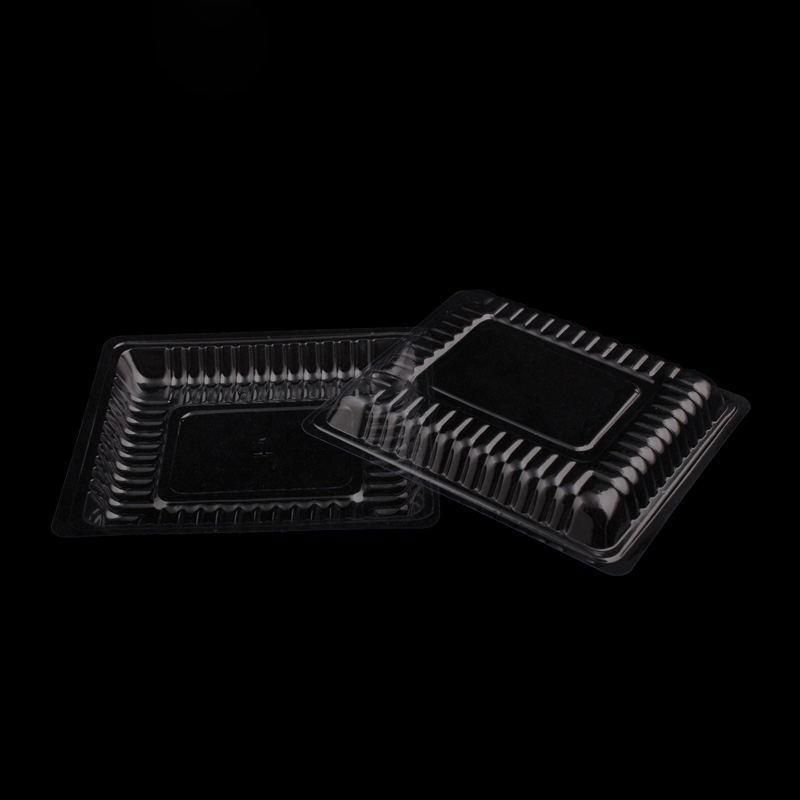 205*157*65 mm high grade rectangular food grade PET material disposable plastic blister tray