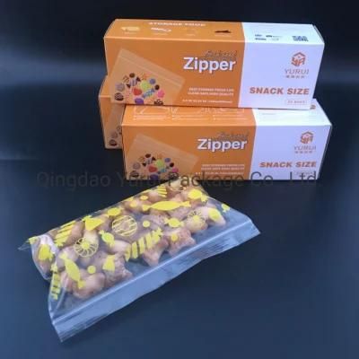 Snack Ziplock Bags in Color Box Single Zipper Resubale Snack Zipper Bag