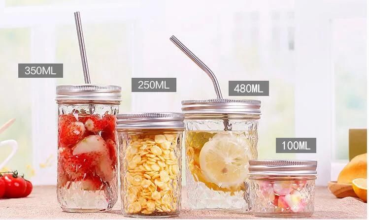 Mason Jelly Jars 8oz Quilted Glass Jar with Lids 8 Ounces