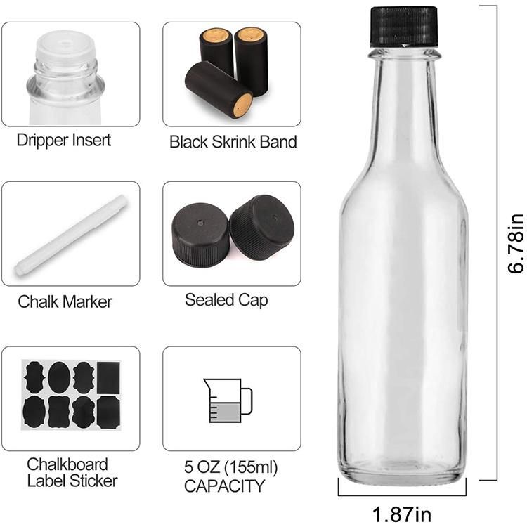 10oz Small Mouth Glass Woozy Sauce Bottle Empty Soda Bottle with Screw Lid