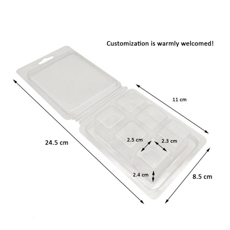 Transparent Pet Plastic Wax Melts Clamshell Packaging