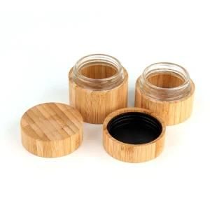 30g Round Wooden Plastic Cream Jar Bamboo Skincare Cream Glass Jar