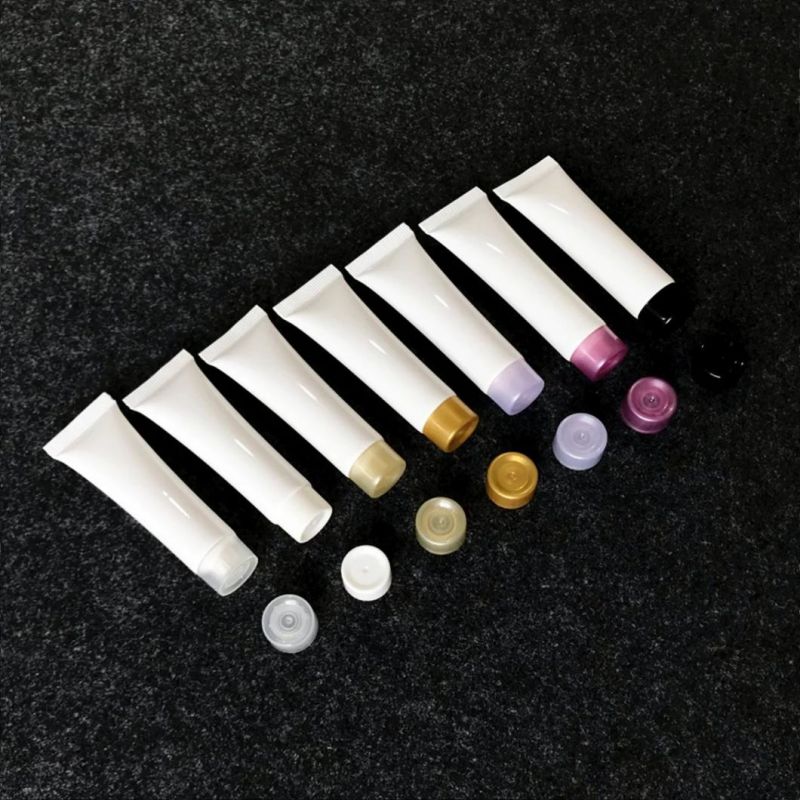 PE Plastic Matt Shiny Brown Matt Brown White Cream Soft Tube Cleanser Tube Hand Lotion Tube with Black Flip Lid