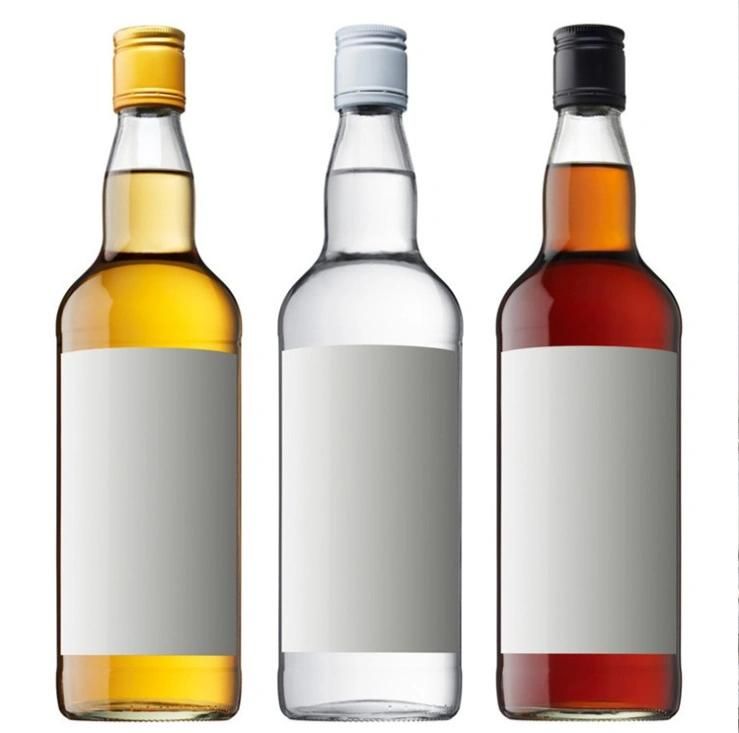 Wholesale Empty Clear 500ml 700ml 750ml 1000ml Classic Glass Wine Bottle Whiskey Decanter for Vodka Whisky Liquor Rum Packaging Bottles
