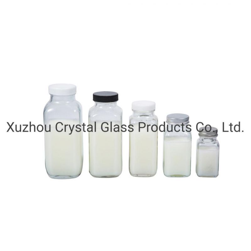 Screen Printing Custom Design Milk Bottle with Screw Lid 300ml 350ml 500ml Glass Bottle