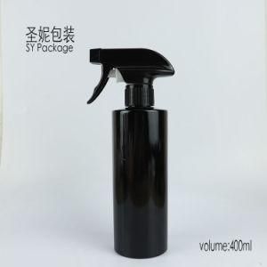 400ml Black Color Cylinder Shape Disinfectant Hand Wash Trigger Sprayer Bottle