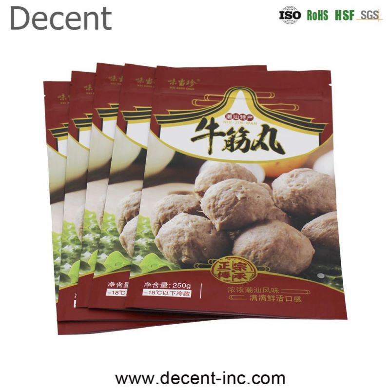 Printed Pet Matt Laminated One Side Transparent Stand up Ziplock Bags Aluminum Foil Plastic Frozen Food Packaging Pouches