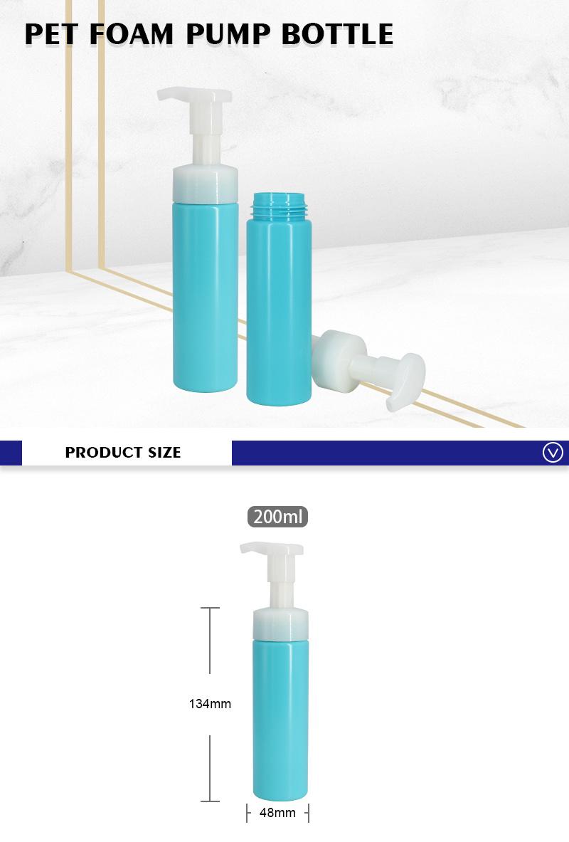 200ml Color Custom Long Cylinder Foam Pump Bottle Plastic Soaping Spray Bottles