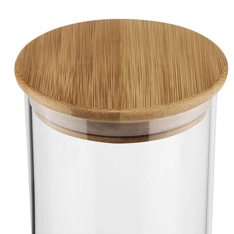 Custom-Made Air Tight Glass Jar with a Natural Bamboo Lid