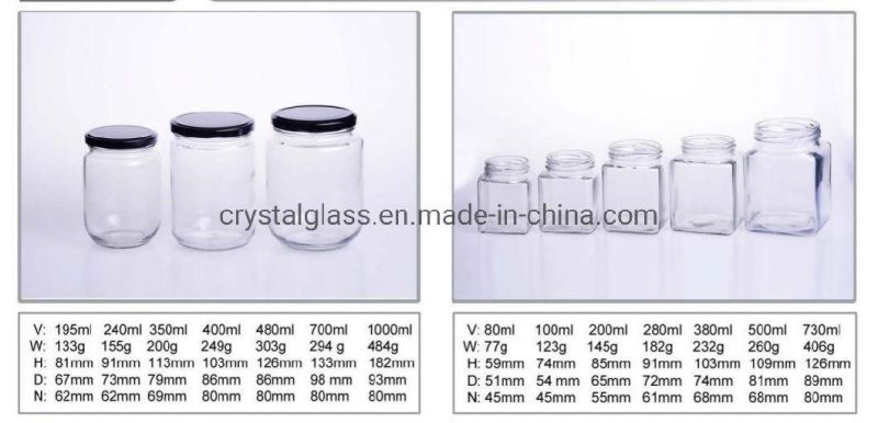 Food Grade 6oz 10oz 12oz 16oz Caviar Glass Mason Jars with Tin Airtight Leak Proof Lid