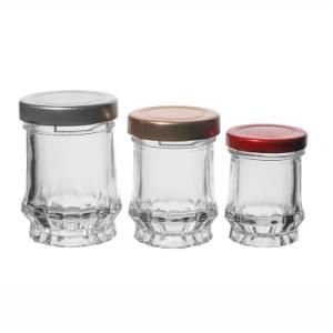 Factory Wholesale Empty Transparent Round Durable Glass Food Jar 100ml 250ml 500ml