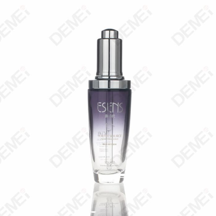 Glass Custom Blue Color Frosted Glass Cosmetic Packaging 40ml 100ml Bottle for Skincare Essnetial Oil Container