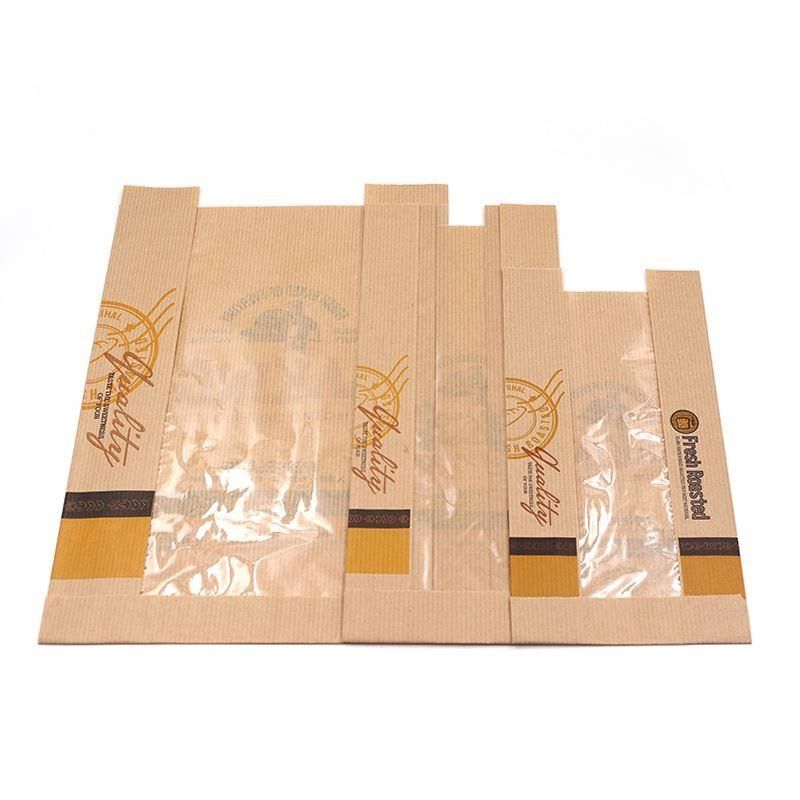 Wholesale Eco-Friendly Customized Logo Disposable Bakery Bread Food Paper Packaging Bag with Window