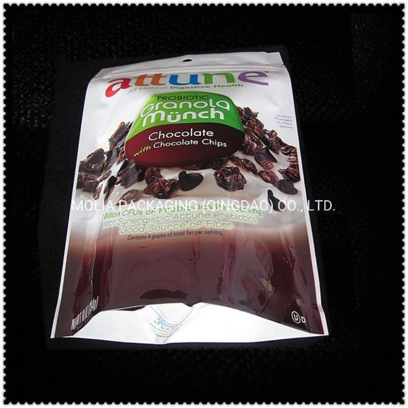 Custome Printed Heat Seal Aluminum Foil Ziplock Food Stand up Pouch, with 12 Colors Print