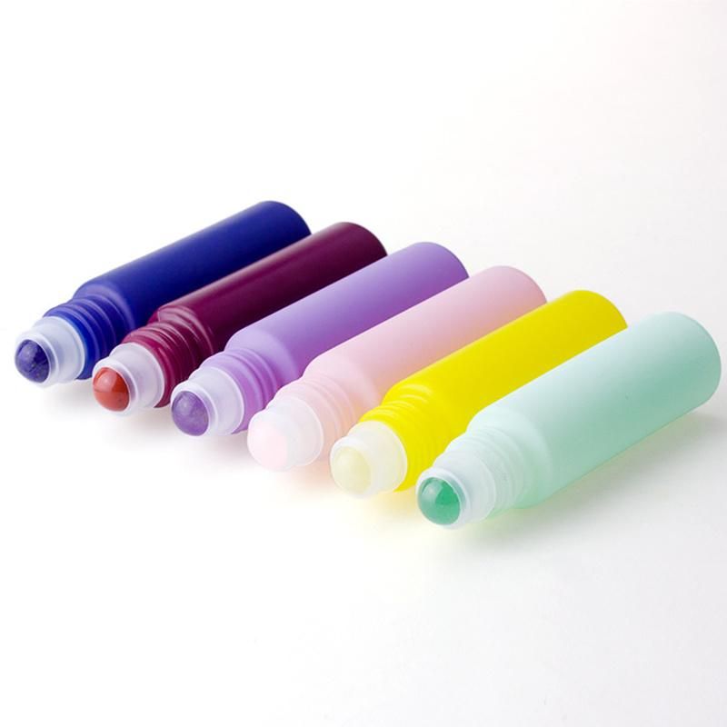 Colorful 10ml High Quality Jade Roll on Bottle Frosted Glass Essential Oil Perfume Roller Bottle Fragrance Bottle