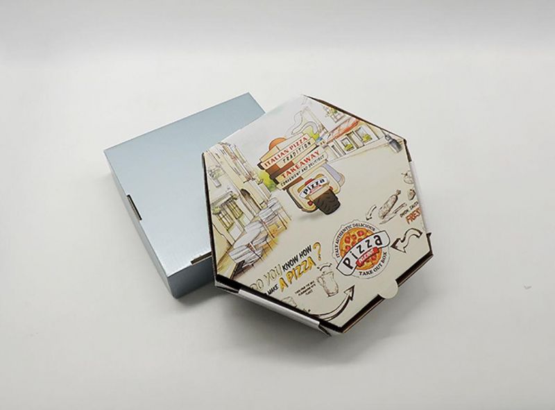 Wholesale Custom Printed Polygon Recycled Corrugated Pizza Packing Box