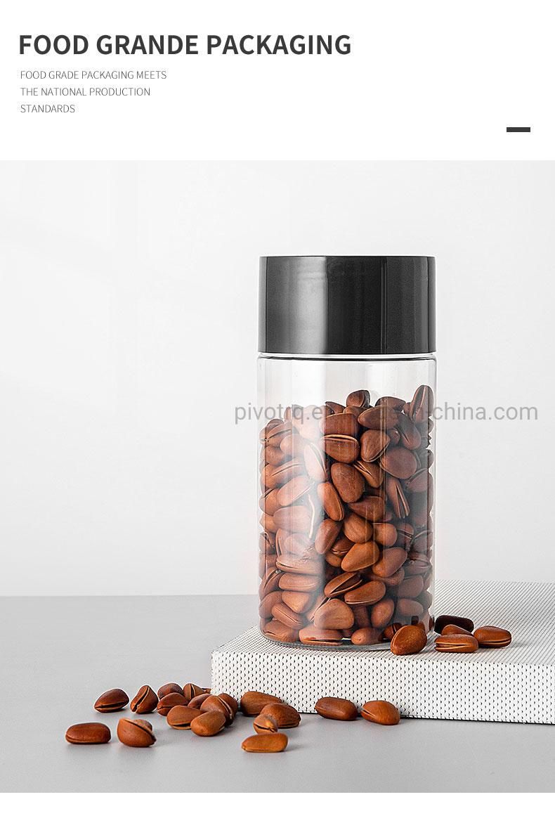 400ml 500ml 608ml Round Pet Plastic Bottles for Nuts Snacks Candy Food Packages