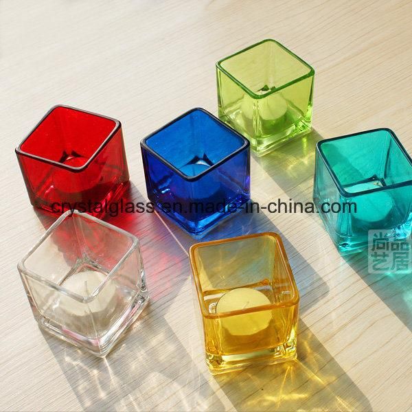 OEM Pattern Elecplating Glass Candle Jar Holder Glass Candle Stick