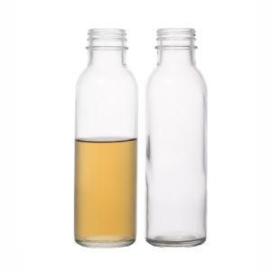 Wholesale Empty Flint 350ml Round Screw Top Clear Customize Glass Bottles with Lids Factory