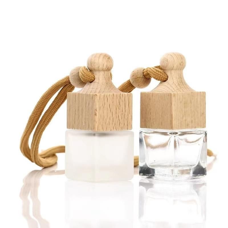 5ml Car Perfume Hanging Bottle Fragrance Glassware with Wooden Lid
