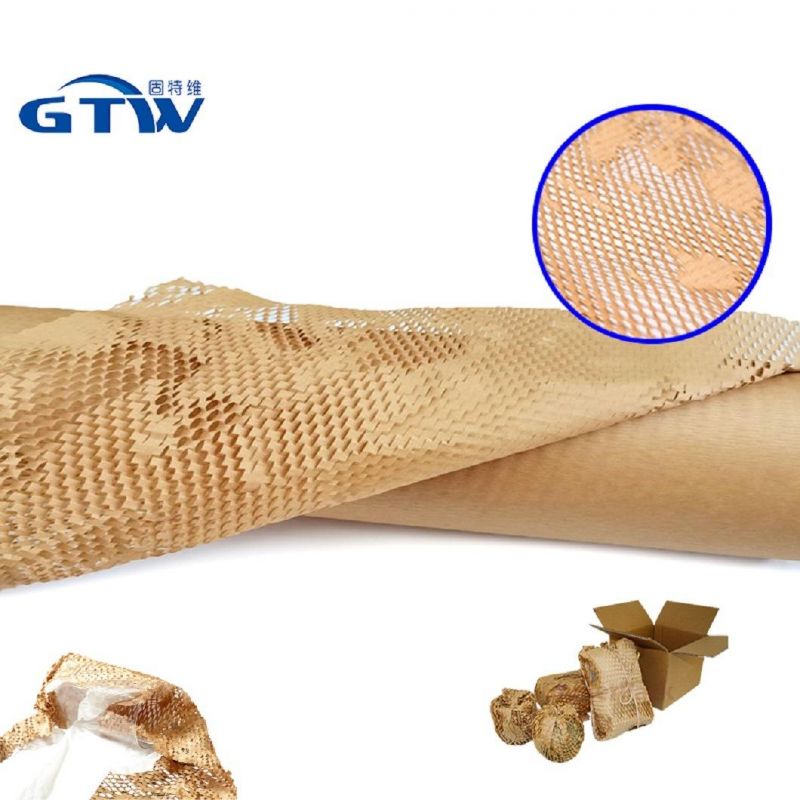 Amazon Golden Supplier 50cm 10m Protective Packaging Cushioning Kraft Roll Wrapping Honeycomb Paper