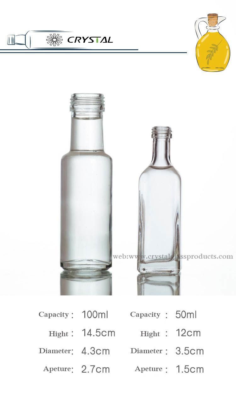 750ml Olive Oil Bottle Crystal White with Aluminium Cap / Empty Oil Bottle