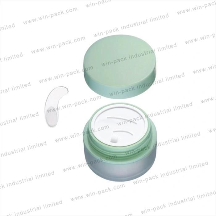 30g 50g 80g Green Color Plastic Cosmetic Packaging Cream Jar with PP Gasket