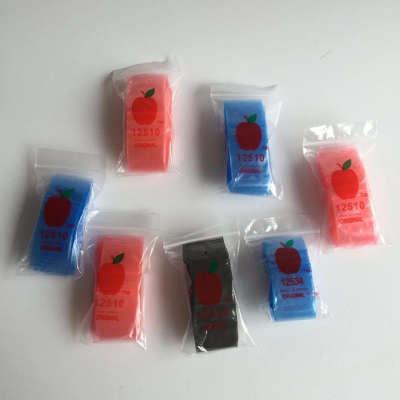 Hotsale Color Printed Reclosable Mini Apple Ziplock Bags