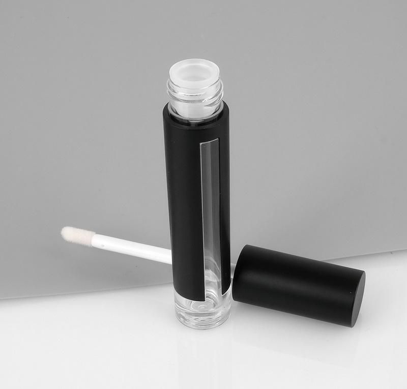 Popular Unique Black Gloss Cosmetic Tubes Round Lip Gloss Packaging Private Label Lip Tint Containers